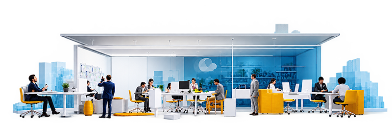 Senior consultants collaborating at a workstation